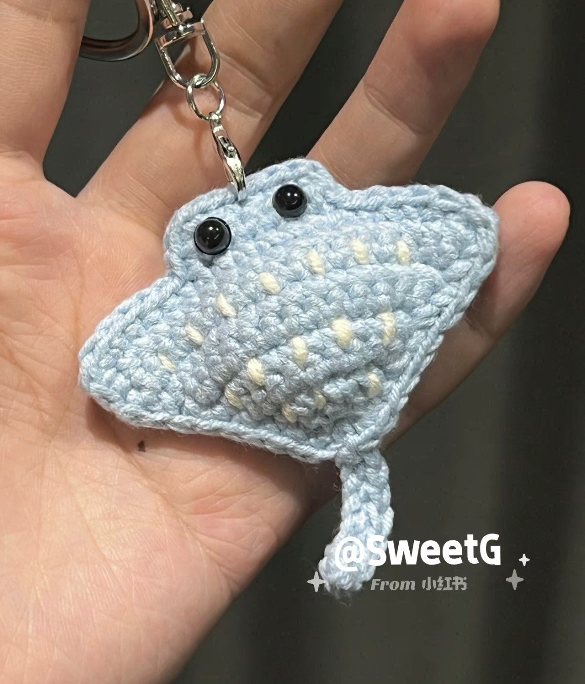 Cute Crochet Manta Ray Keychain Pattern Chart