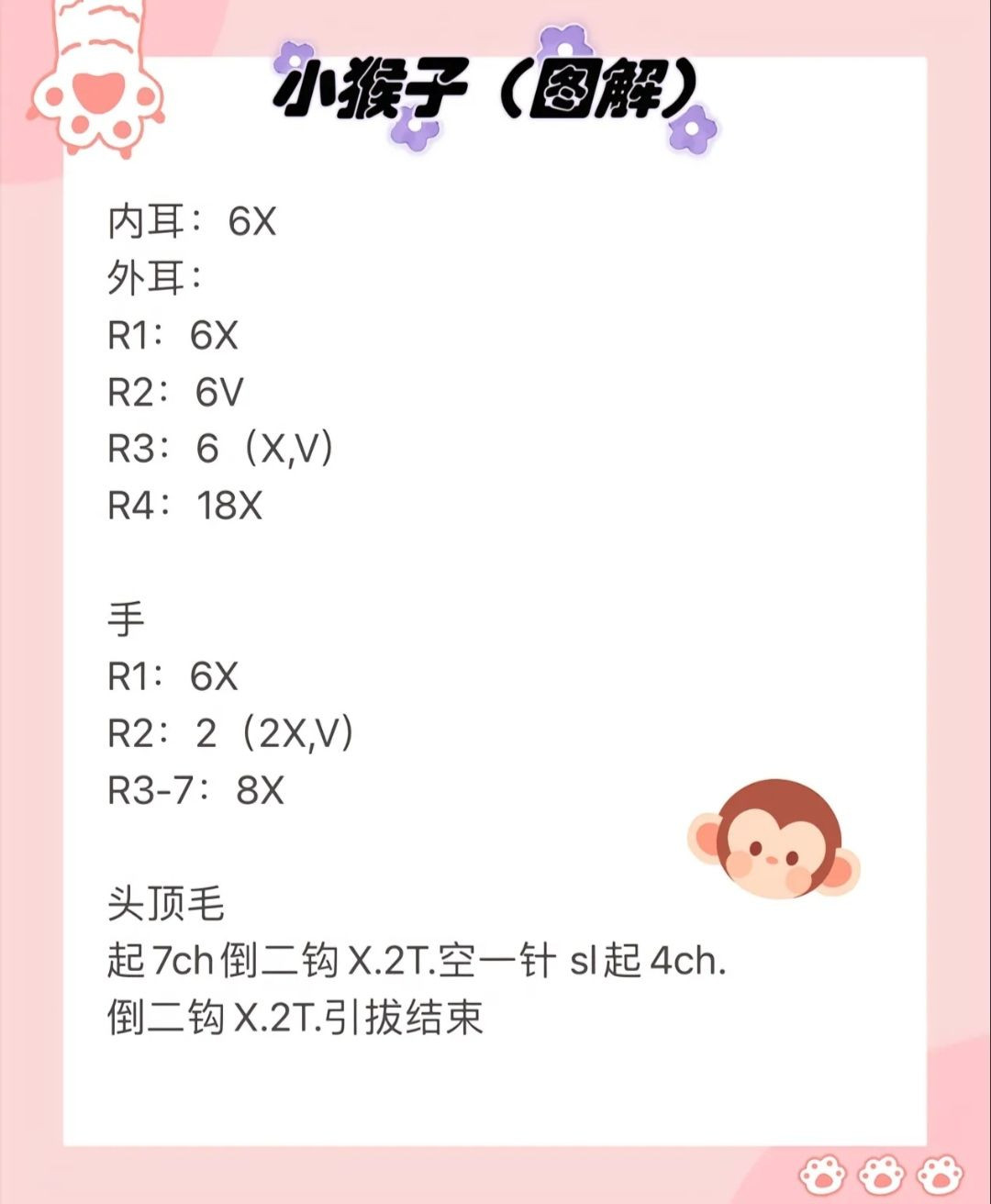 Cute Crochet Monkey Amigurumi Pattern with Blue Overalls