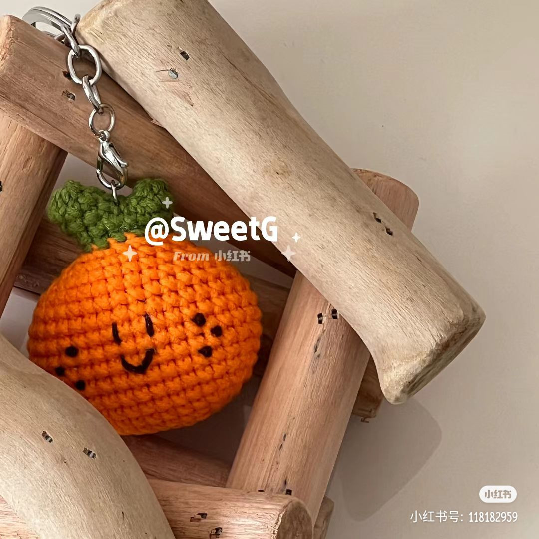 Cute Crochet Orange Keychain Amigurumi Pattern Tutorial