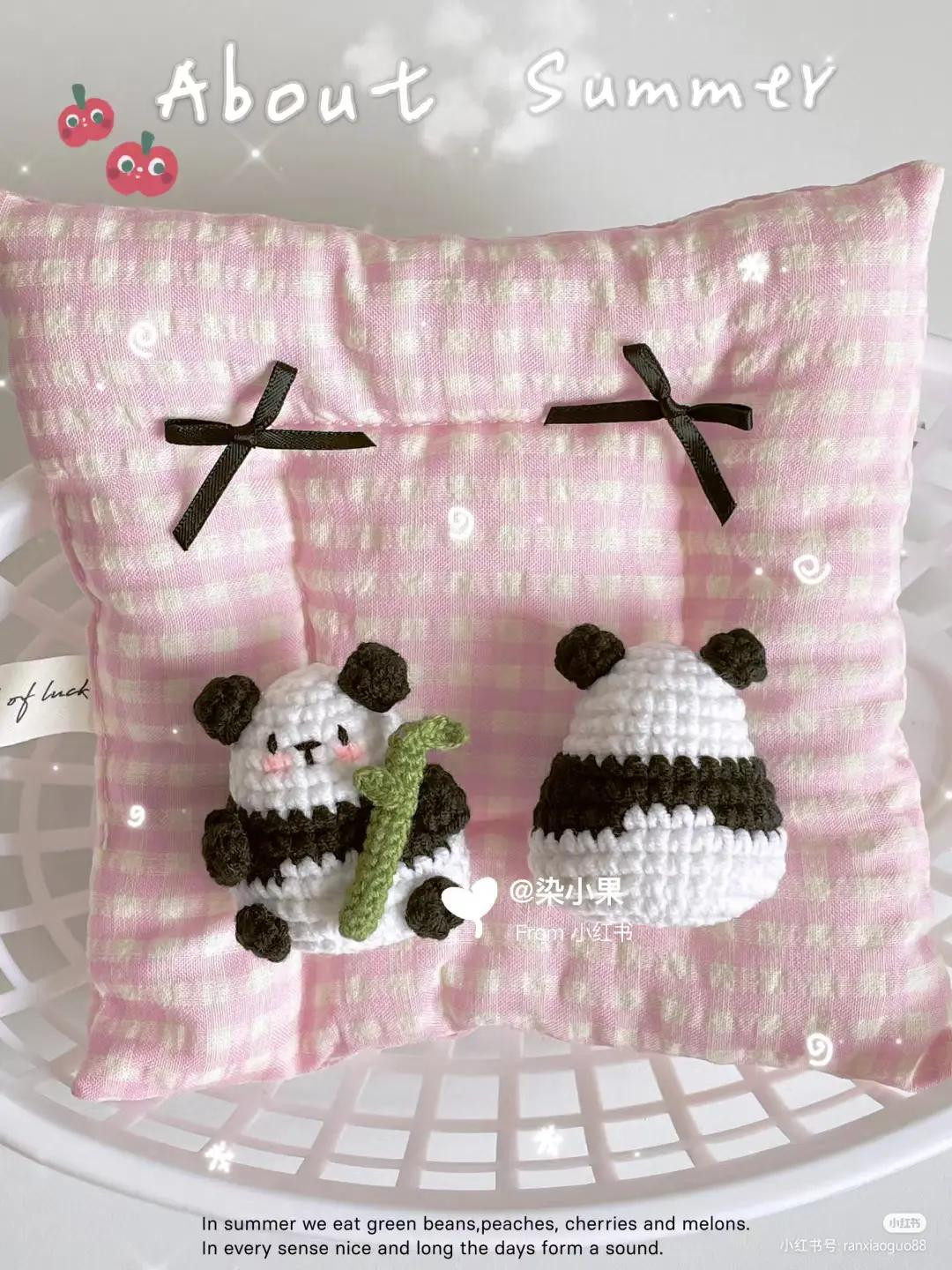 Cute Crochet Panda Amigurumi Pattern with Bamboo and Chair Tutorial