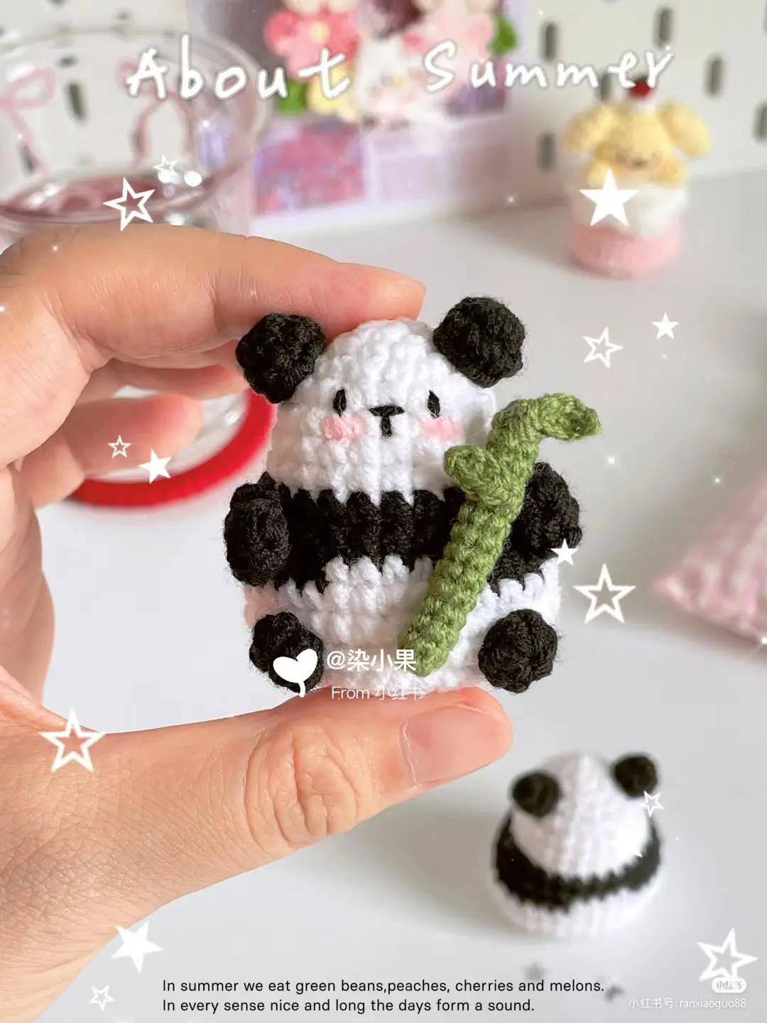 Cute Crochet Panda Amigurumi Pattern with Bamboo and Chair Tutorial