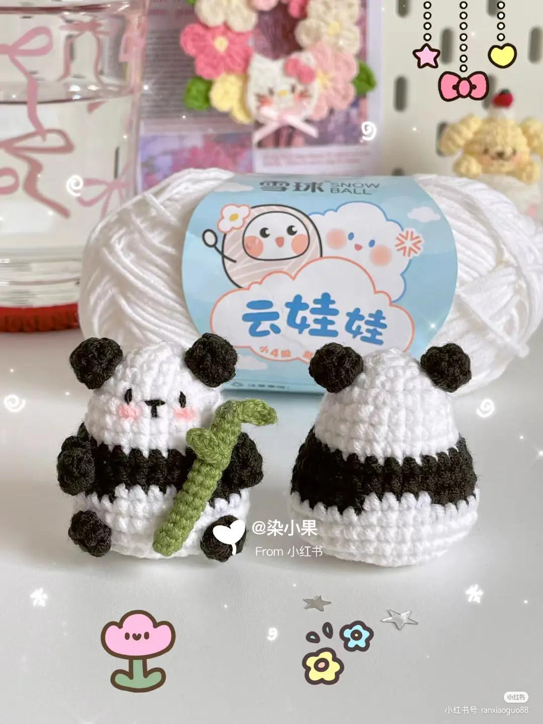 Cute Crochet Panda Amigurumi Pattern with Bamboo and Chair Tutorial