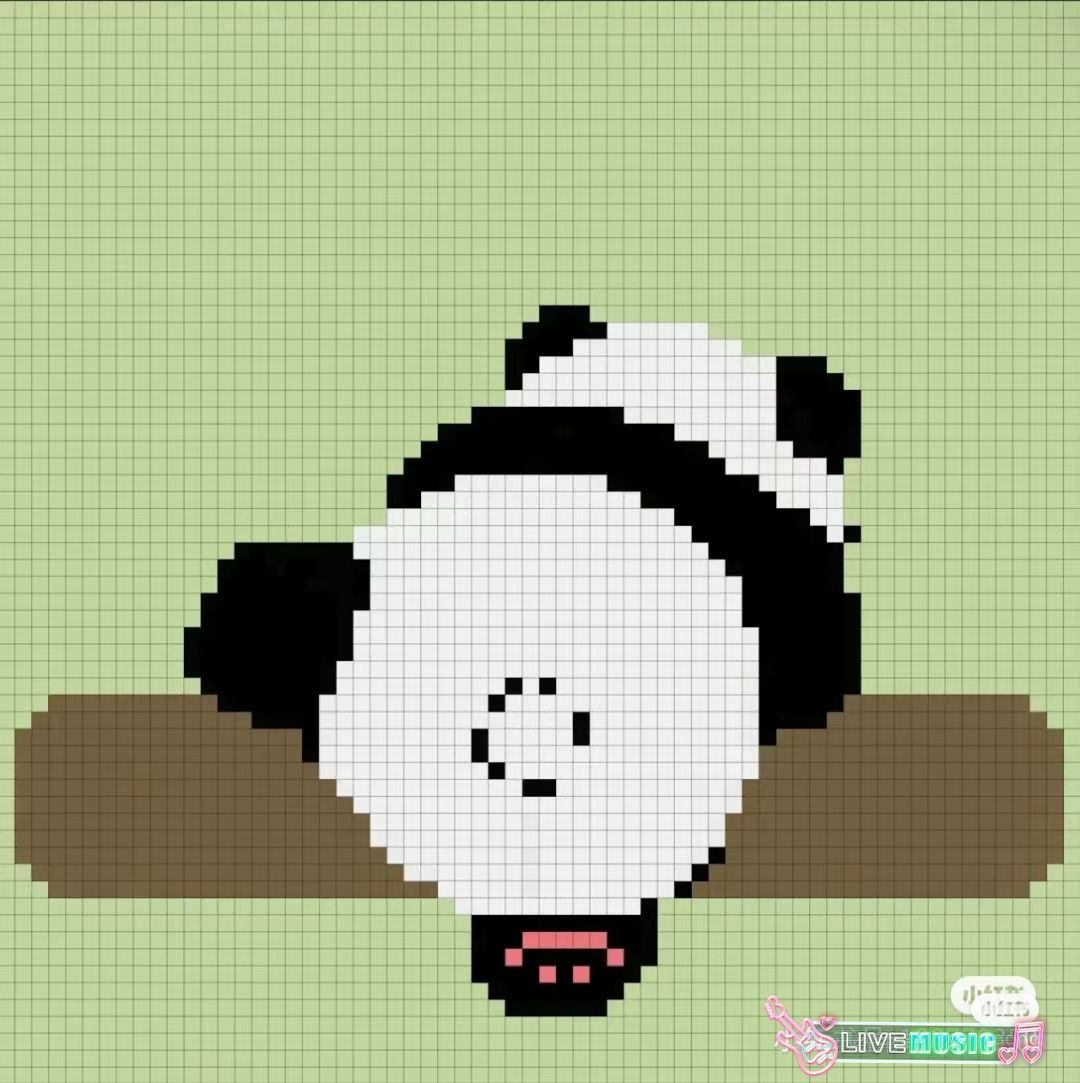 Cute Crochet Panda Tote Bag with Pixel Chart Pattern