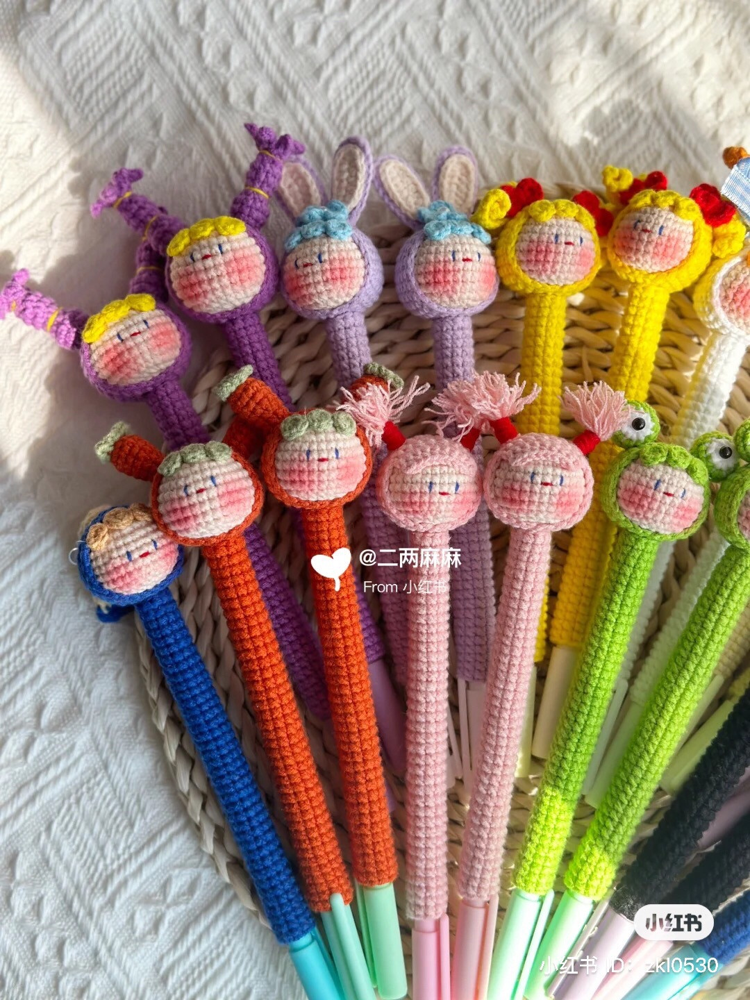 Cute Crochet Pen Topper Dolls Tutorial Chart