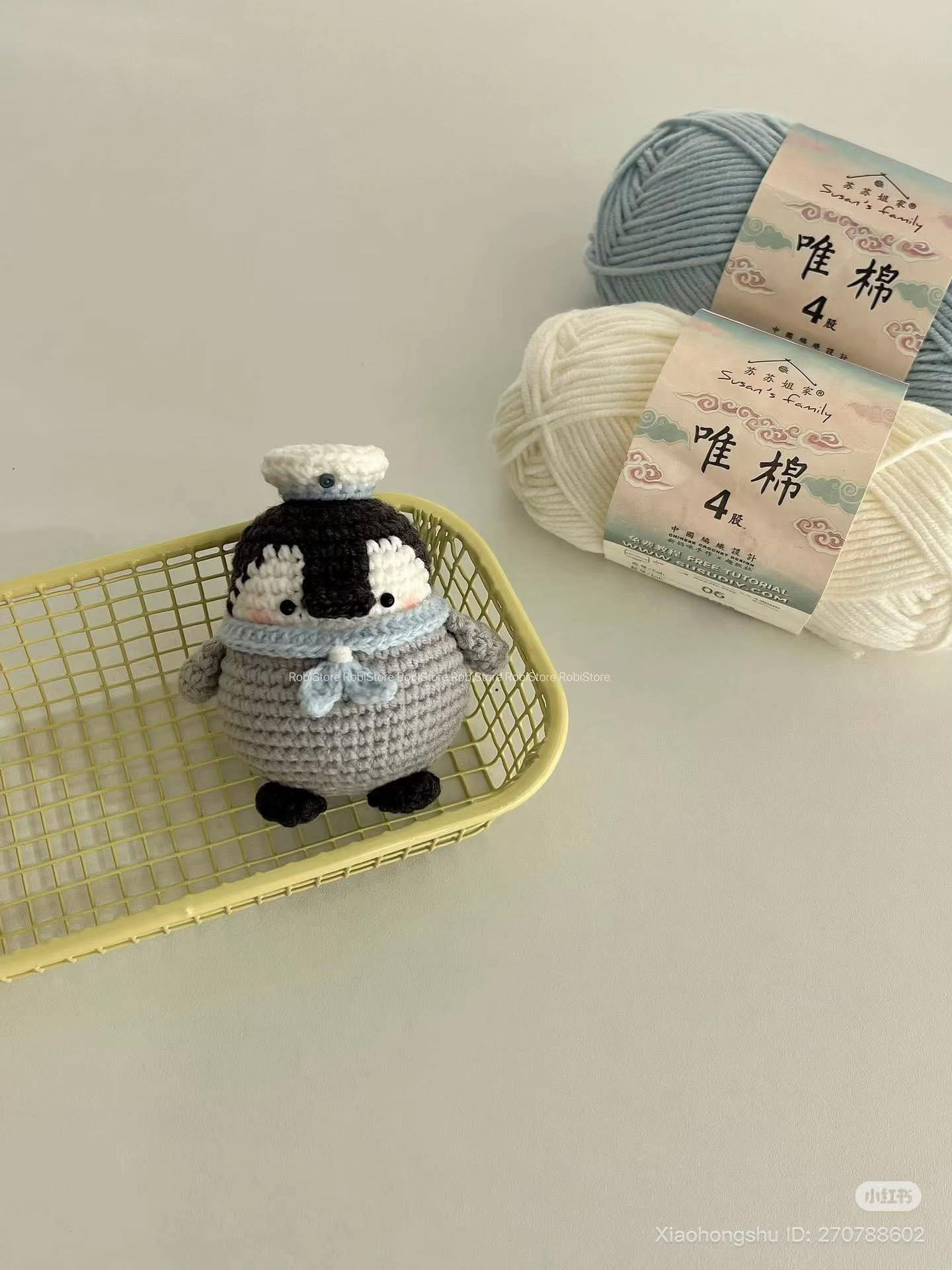 Cute Crochet Penguin Doll with Sailor and Earphone Outfit Pattern