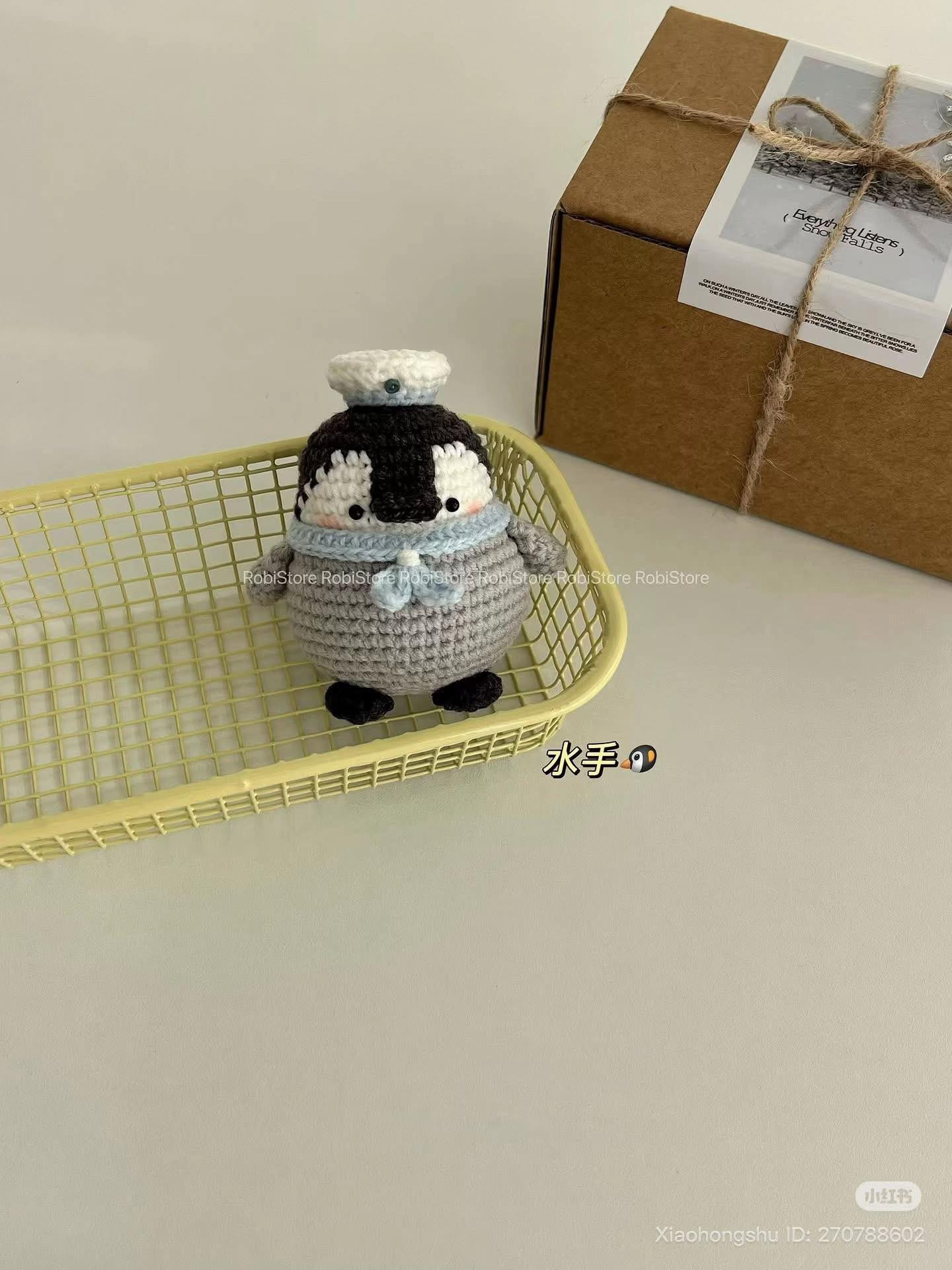 Cute Crochet Penguin Doll with Sailor and Earphone Outfit Pattern