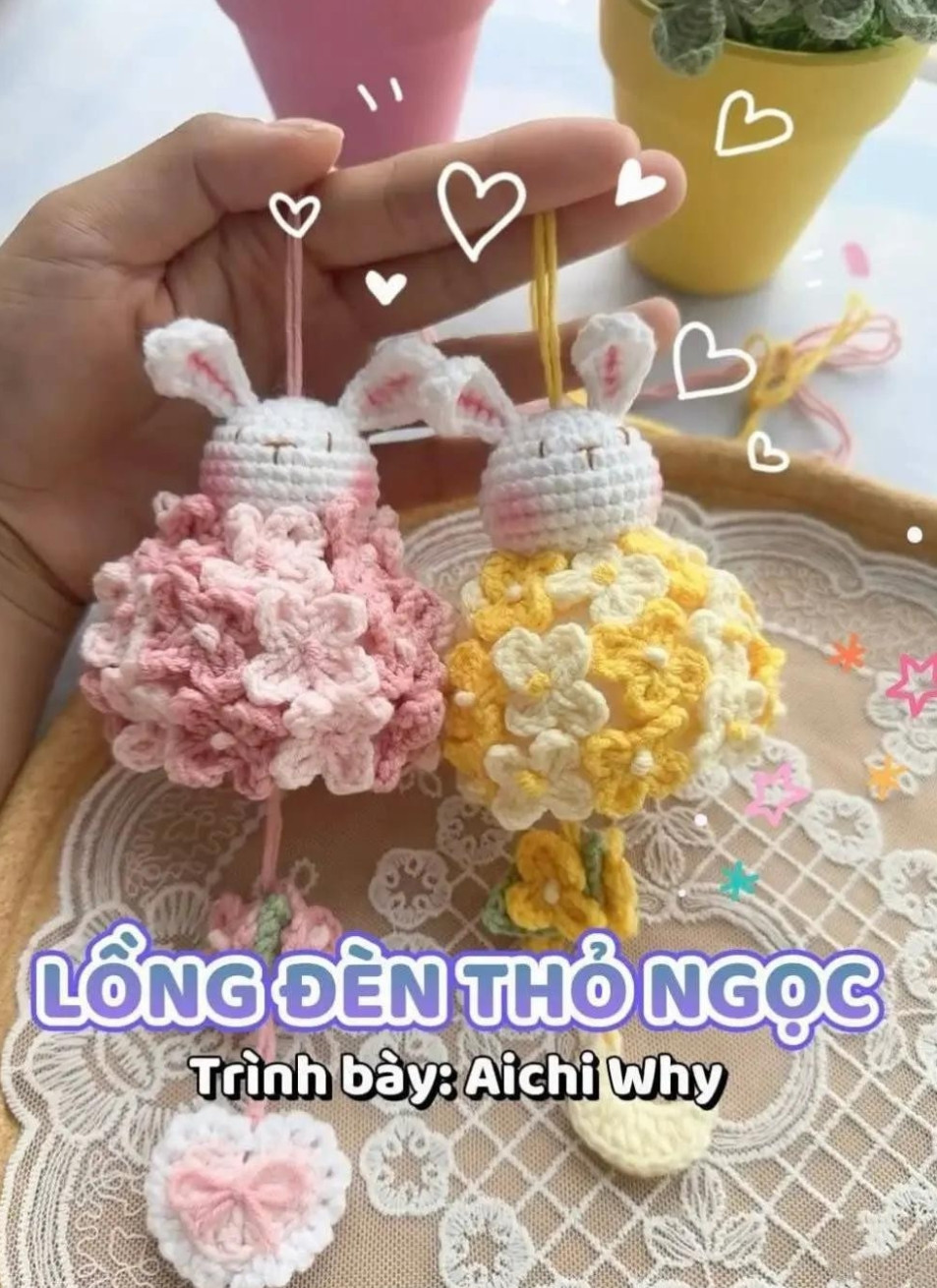 Cute Crochet Pig Keychain