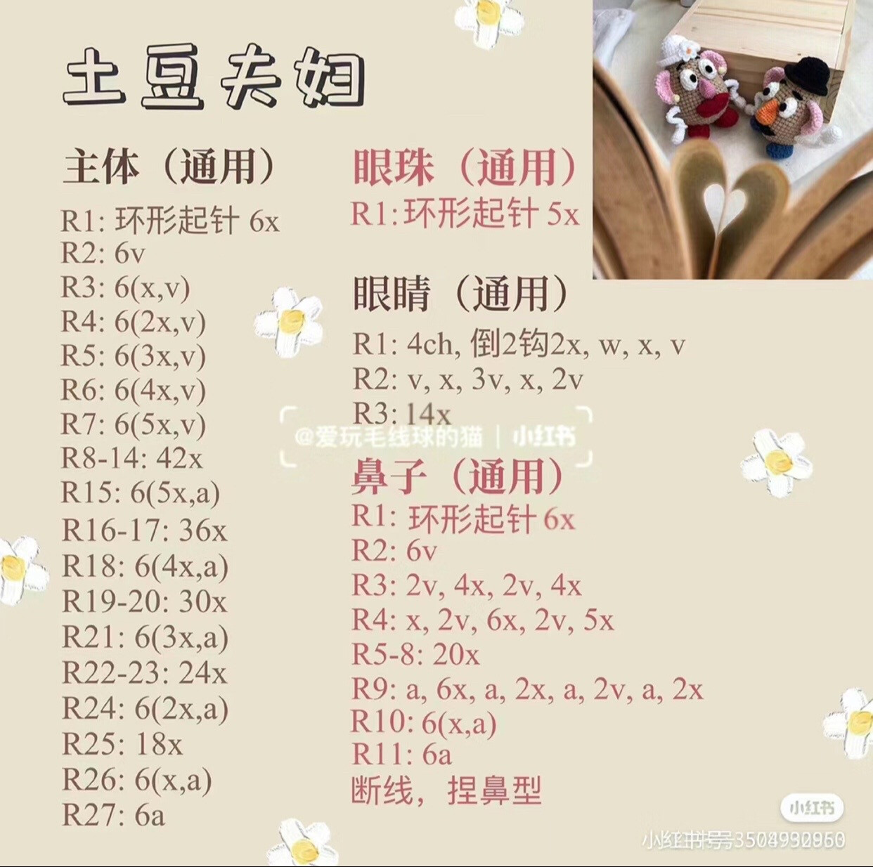 Cute Crochet Potato Couple Pattern Tutorial