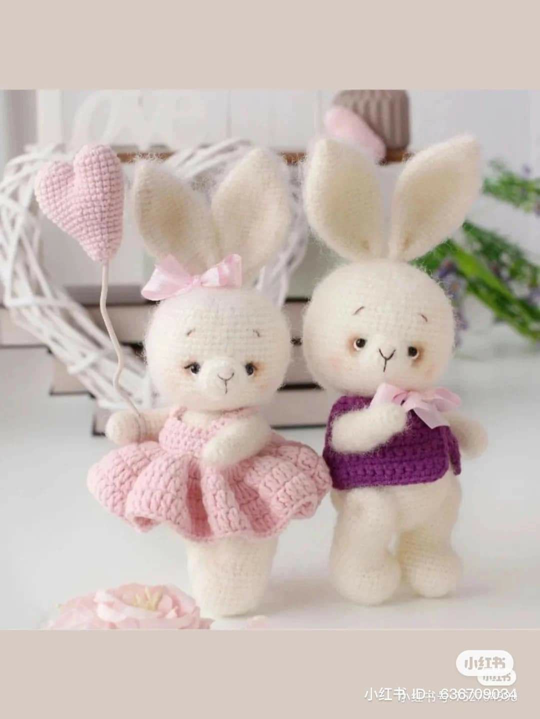 Cute Crochet Rabbit Couple Amigurumi Pattern