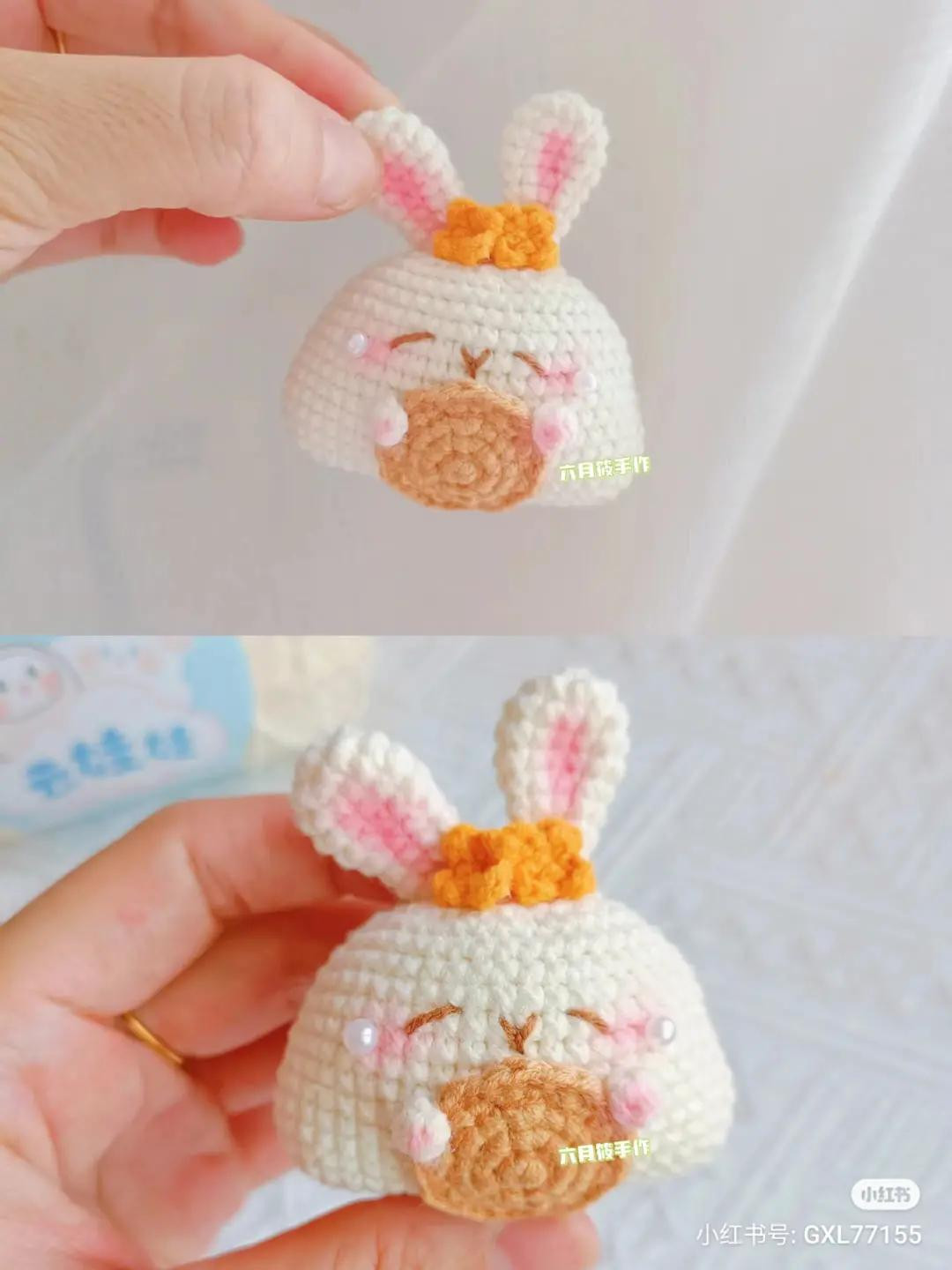 Cute Crochet Rabbit Holding Moon Tutorial Pattern