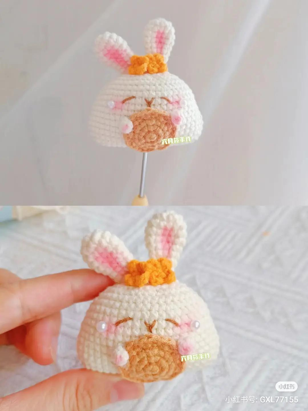 Cute Crochet Rabbit Holding Moon Tutorial Pattern