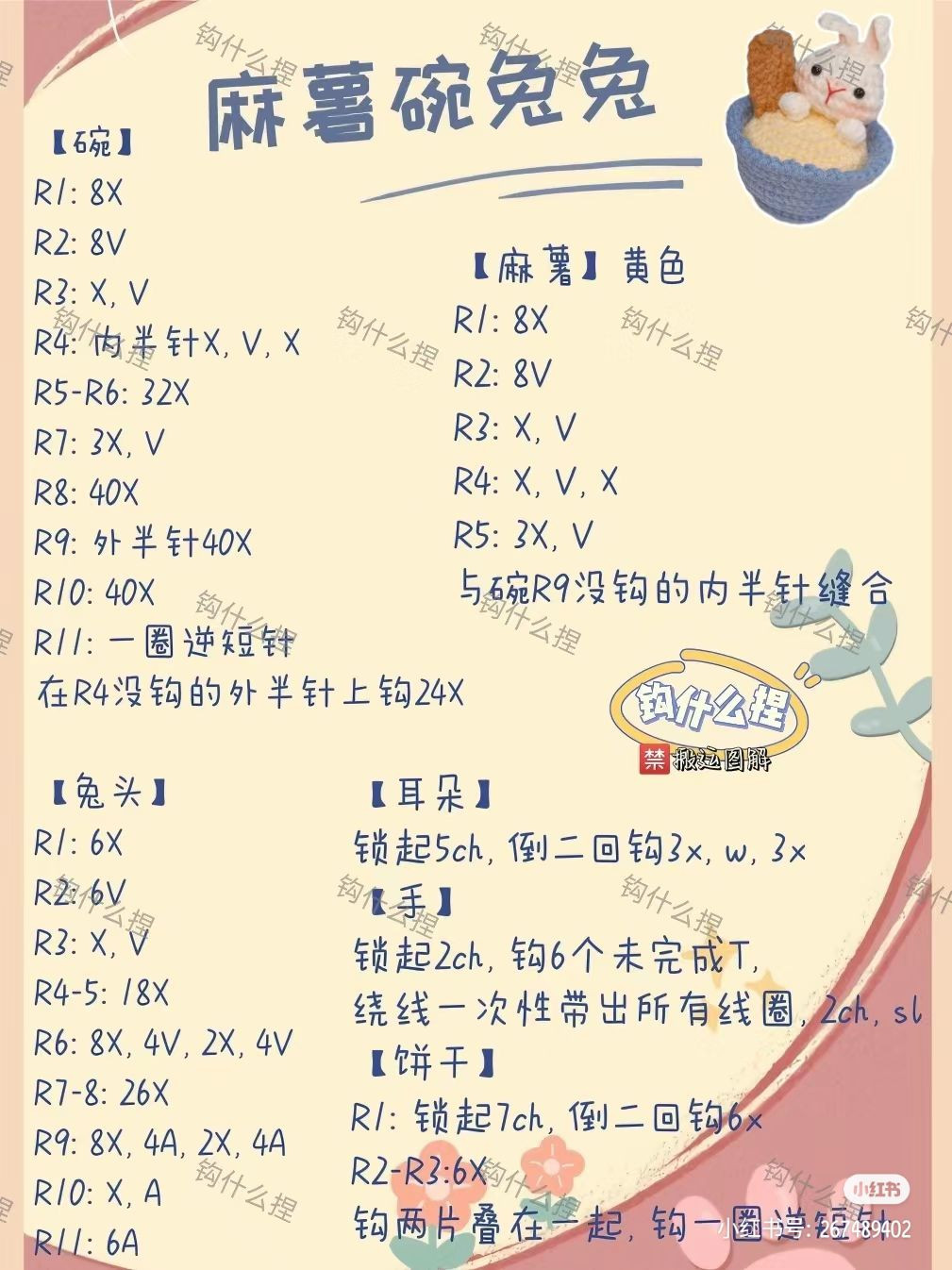 Cute Crochet Rabbit Patterns: Mochi Bowl, Cupcake, and Tanghulu