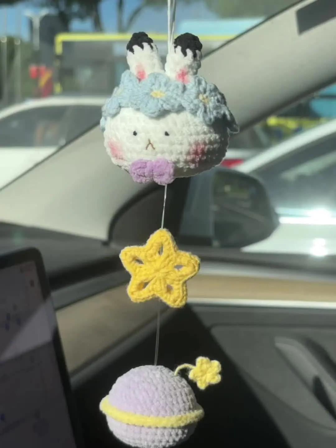 Cute Crochet Rabbit Wind Chime Pattern with Star and Planet