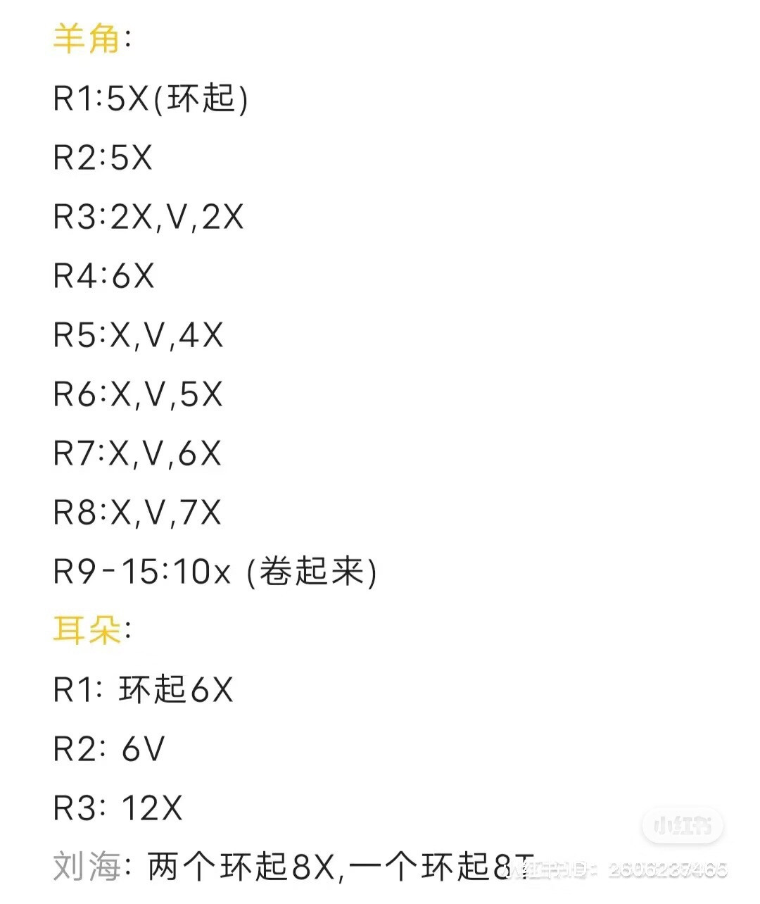 Cute Crochet Ram Keychain with Bell and Pattern Chart