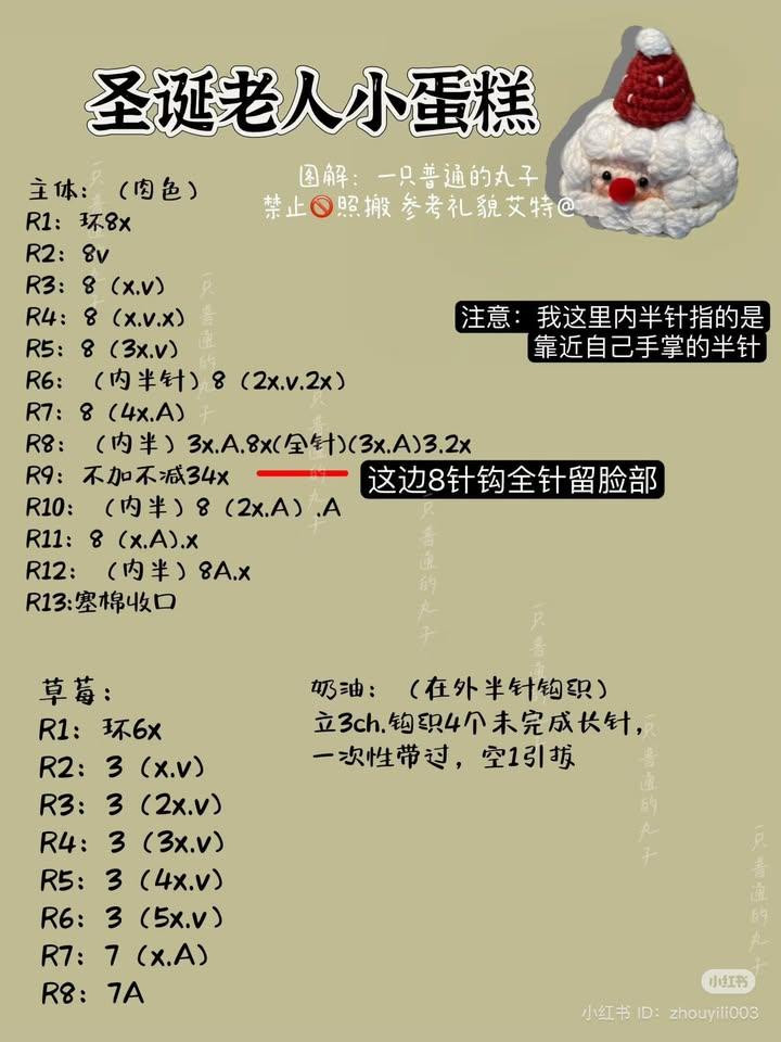 Cute Crochet Santa Claus Cake Pattern