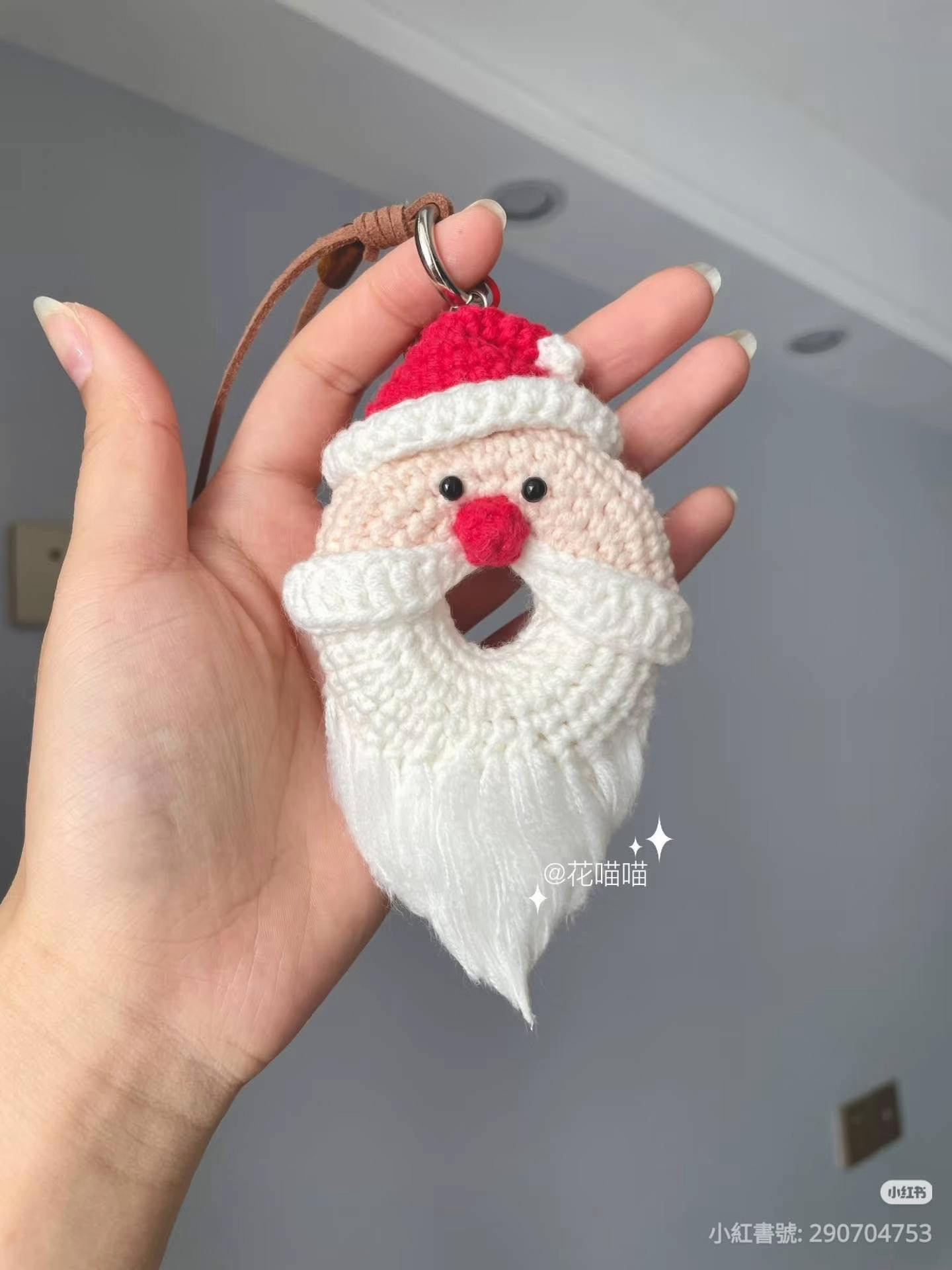 Cute Crochet Santa Claus Donut Keychain Pattern Tutorial