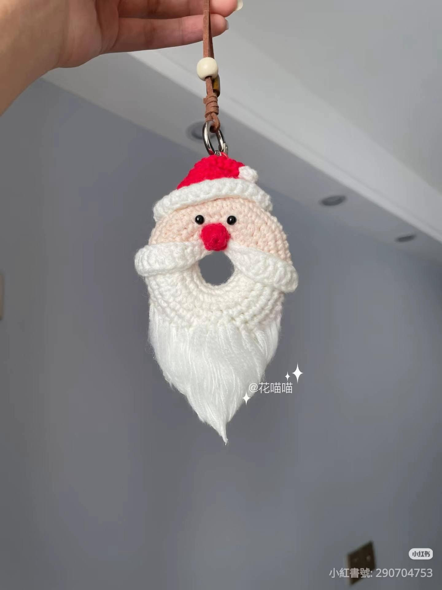 Cute Crochet Santa Claus Donut Keychain Pattern Tutorial