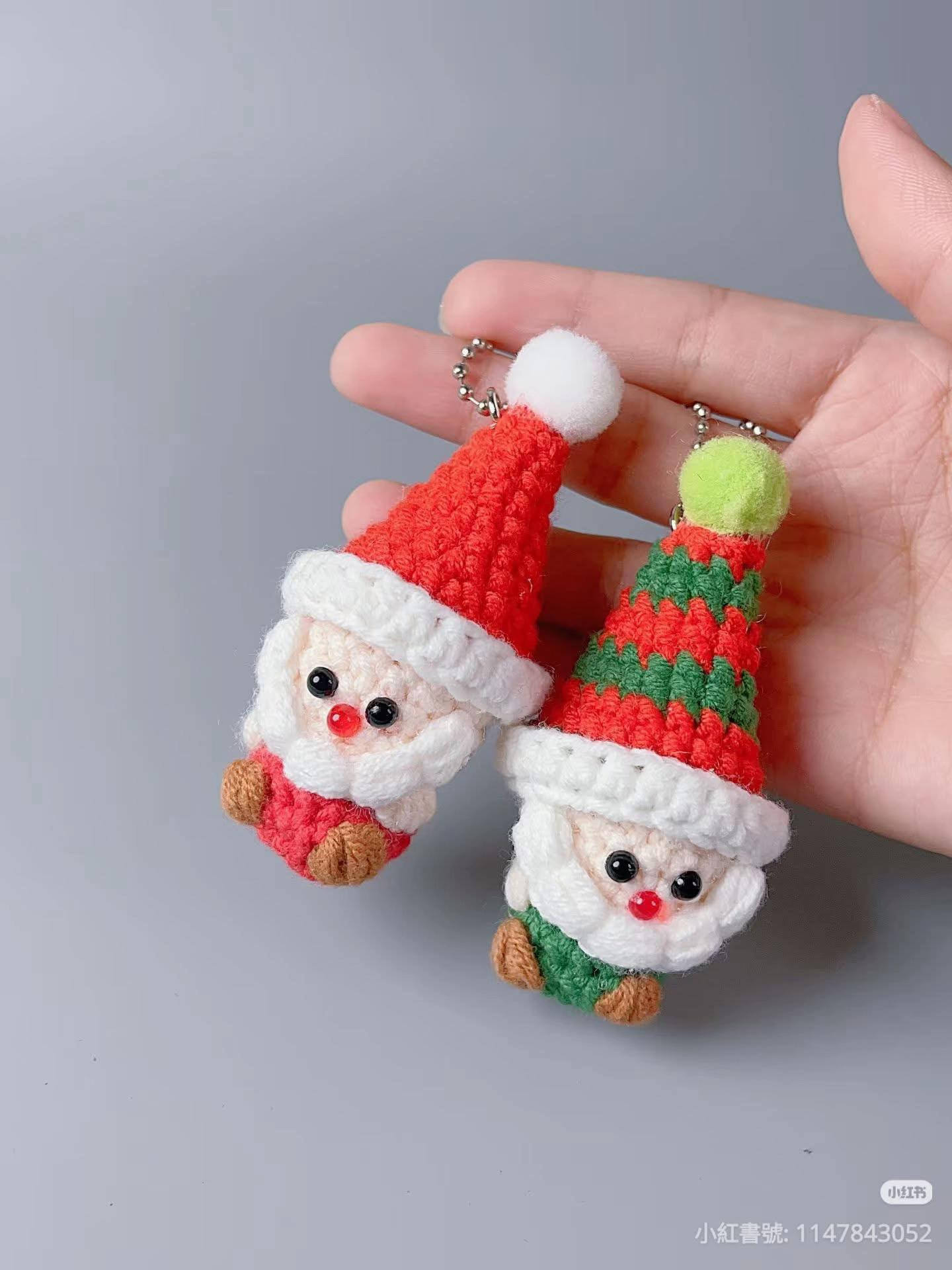 Cute Crochet Santa Claus Keychain Pattern Tutorial