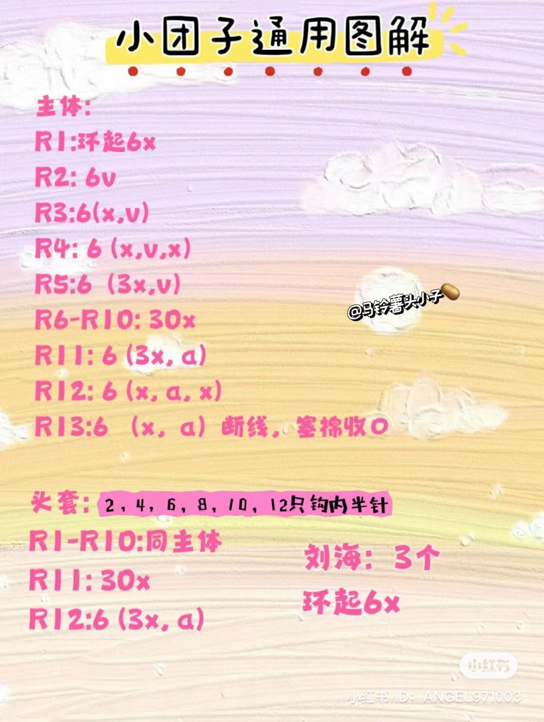 Cute Crochet Sheep Ball Amigurumi Pattern Chart