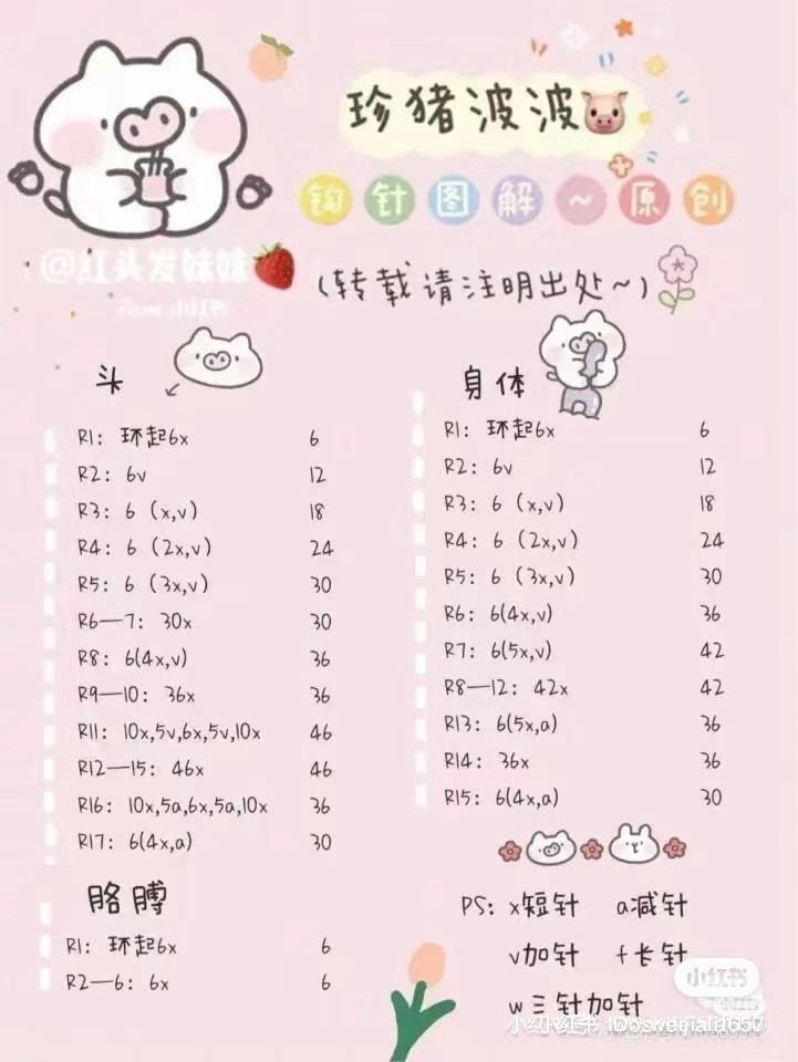 Cute Crochet Sheep Doll Pattern with Chart Instructions