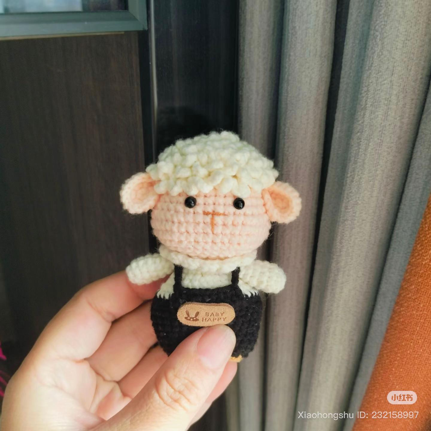 Cute Crochet Sheep Doll Pattern with Overalls