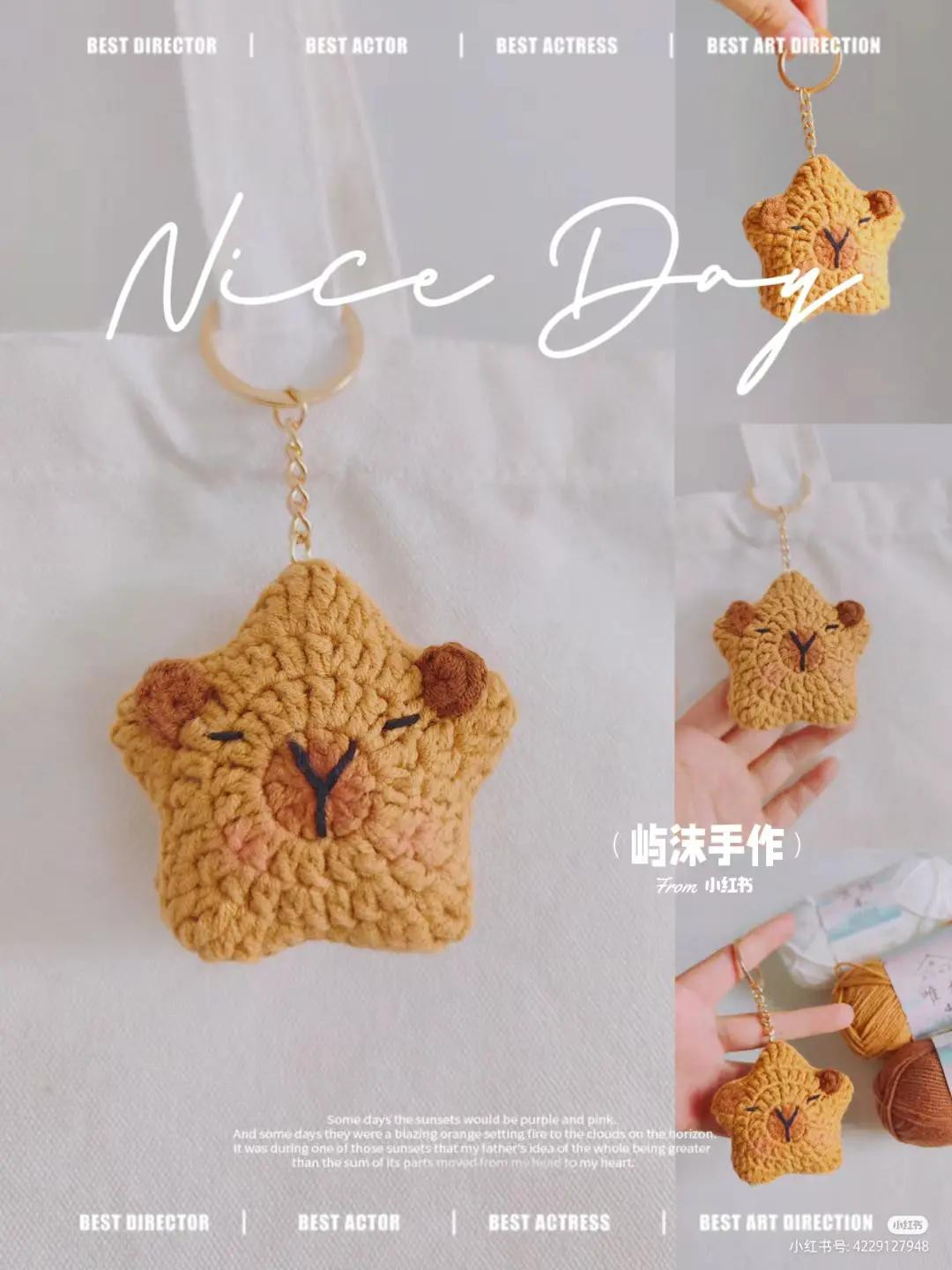 Cute Crochet Star Bear Keychain Pattern Tutorial