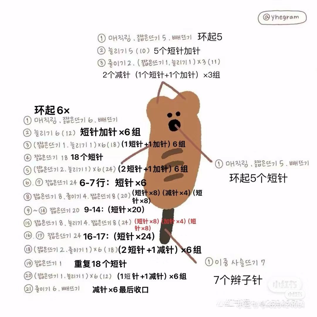 Cute Crochet Tiger Keychain Tutorial Pattern Chart