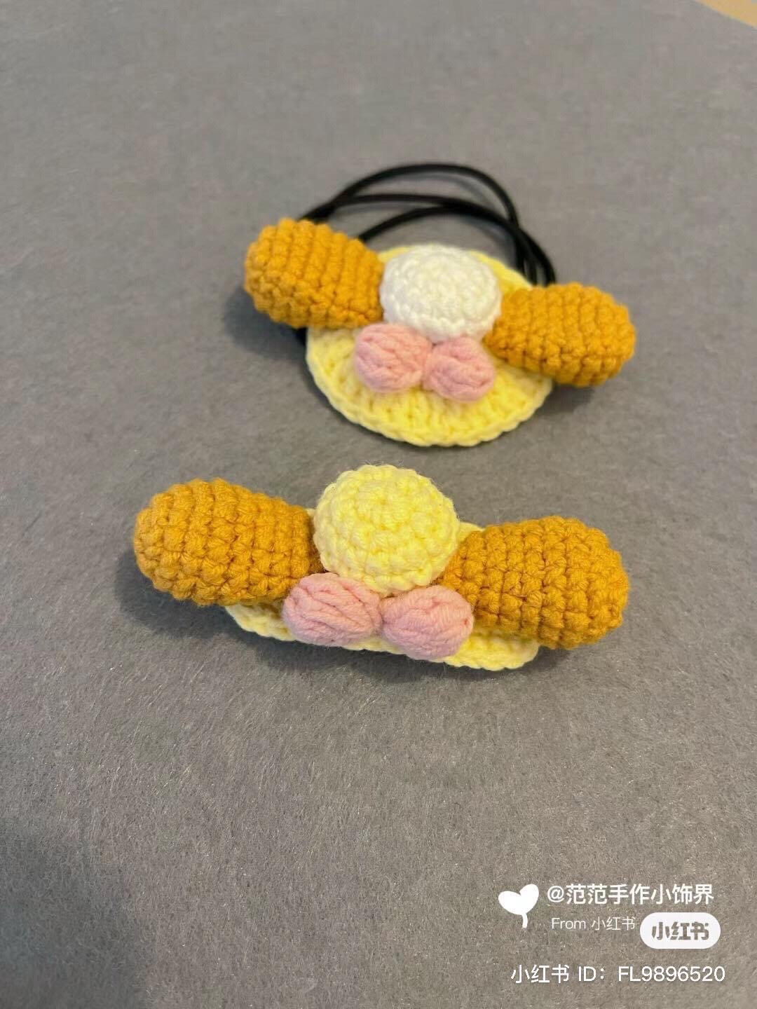 Cute Crocheted Cookie Hair Tie and Clip Pattern with Chart