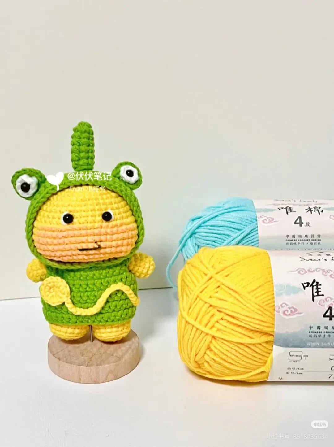 Cute Crocheted Frog Doll Pattern with Complete Instructions