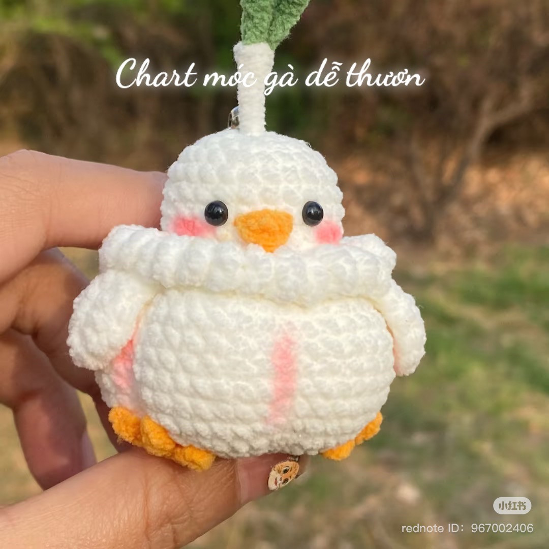 Cute Crocheted Garlic Bird Amigurumi Doll Pattern Chart