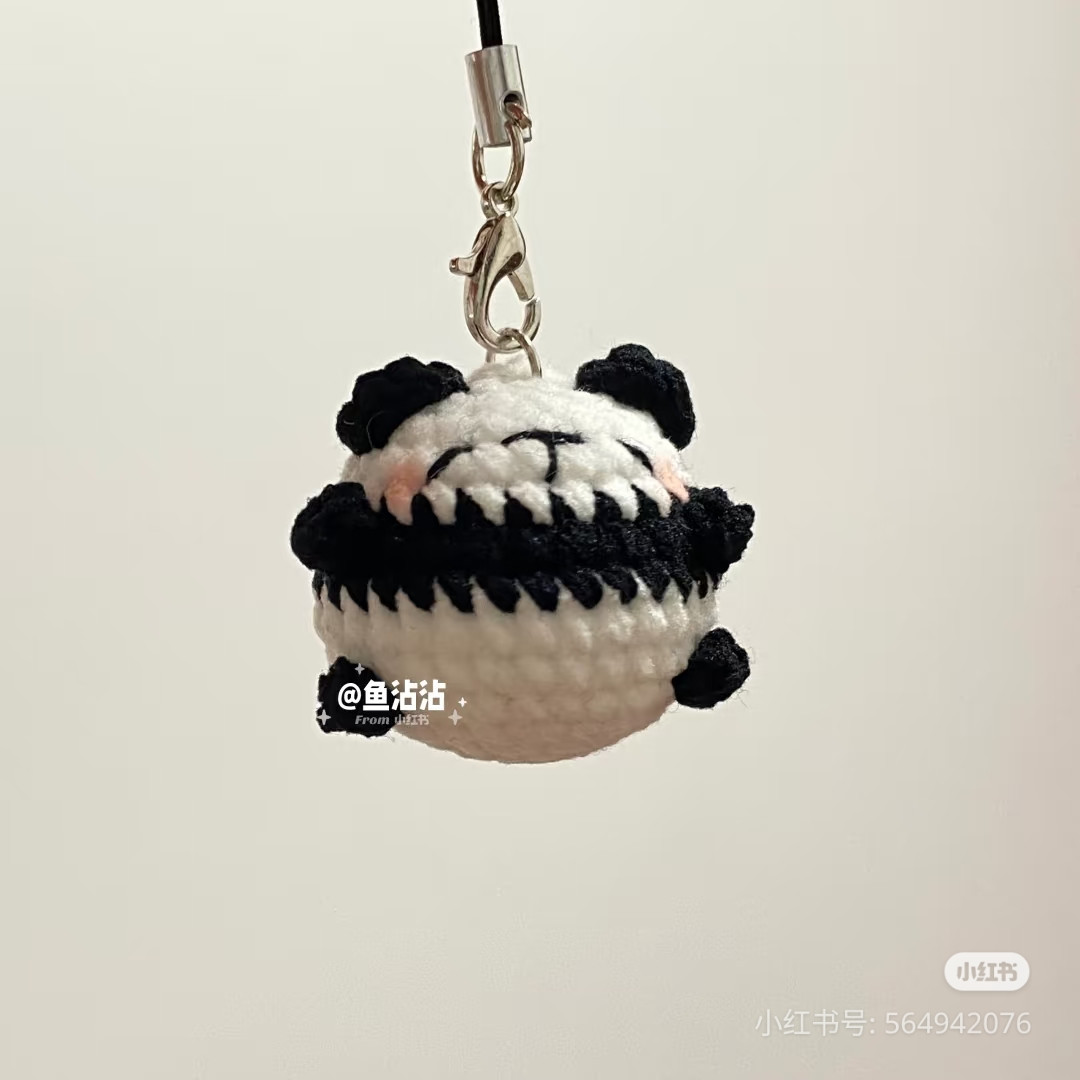 Cute Crocheted Panda and Green Bear Amigurumi Keychains