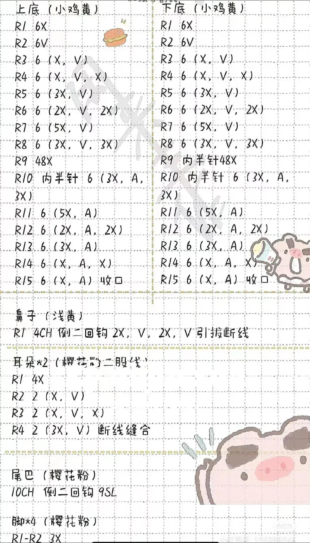 Cute Crocheted Pig Burger Amigurumi Pattern