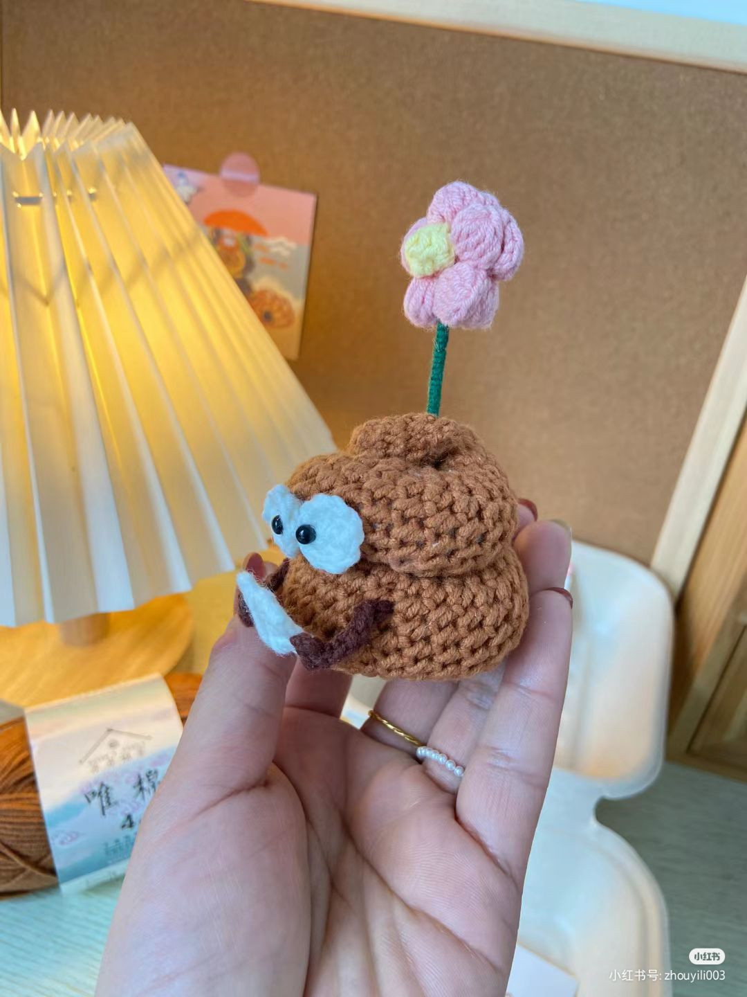 Cute Crocheted Poop Emoji Doll with Flower Pattern Tutorial