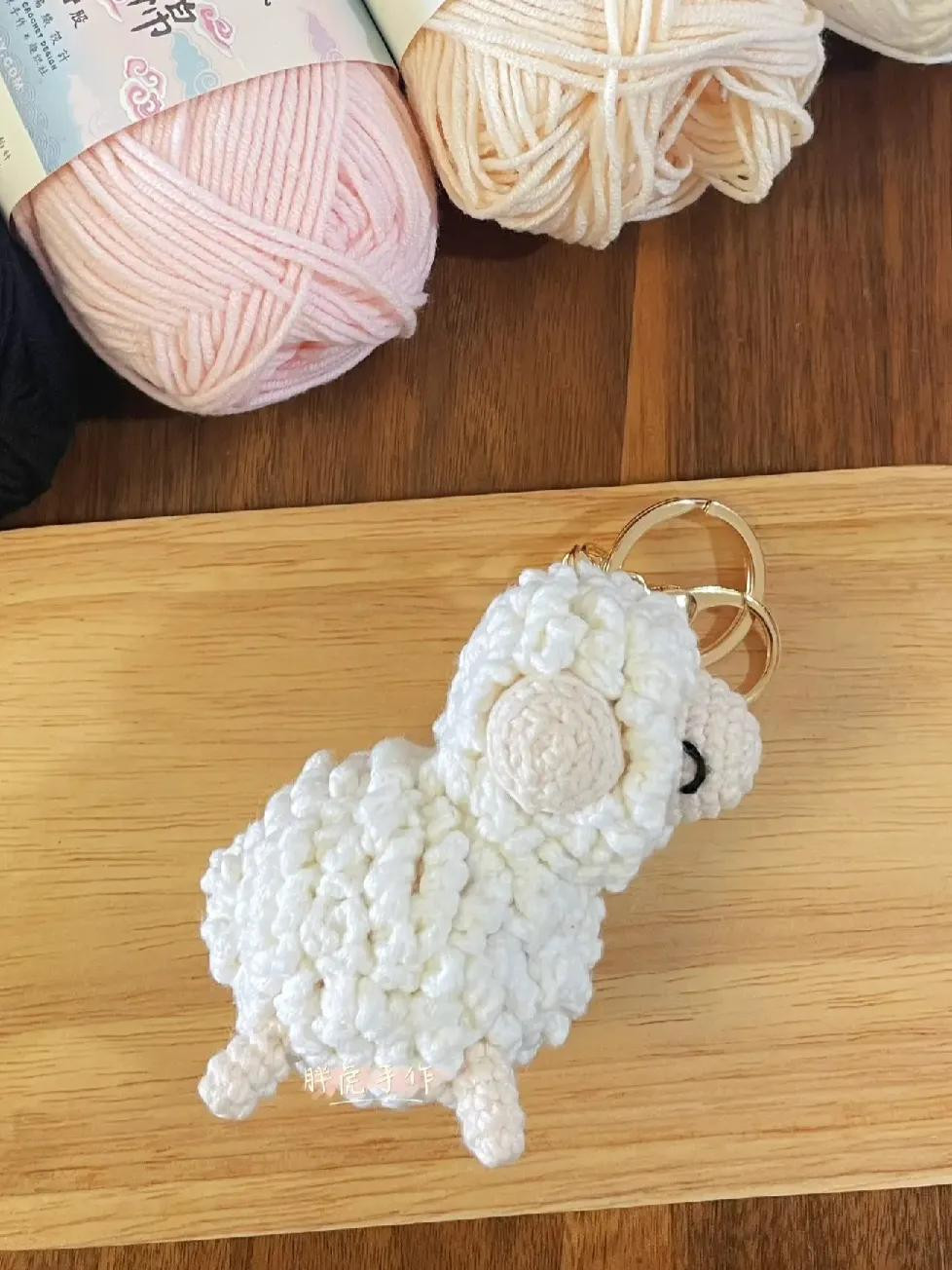 Cute Curly Wool Sheep Amigurumi Keychain Crochet Pattern