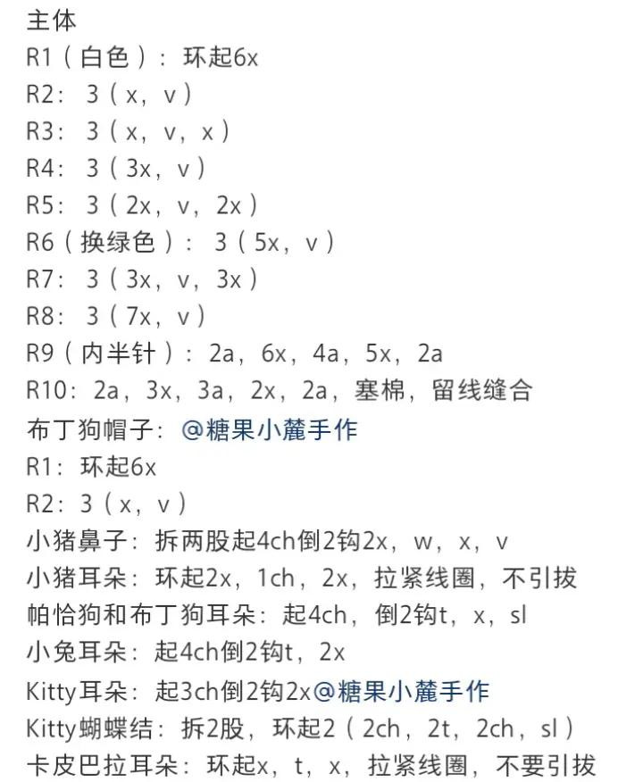 Cute Dragon Boat Festival Zongzi Animal Keychains Crochet Pattern: Rabbit, Pig, Dog, and Kitty