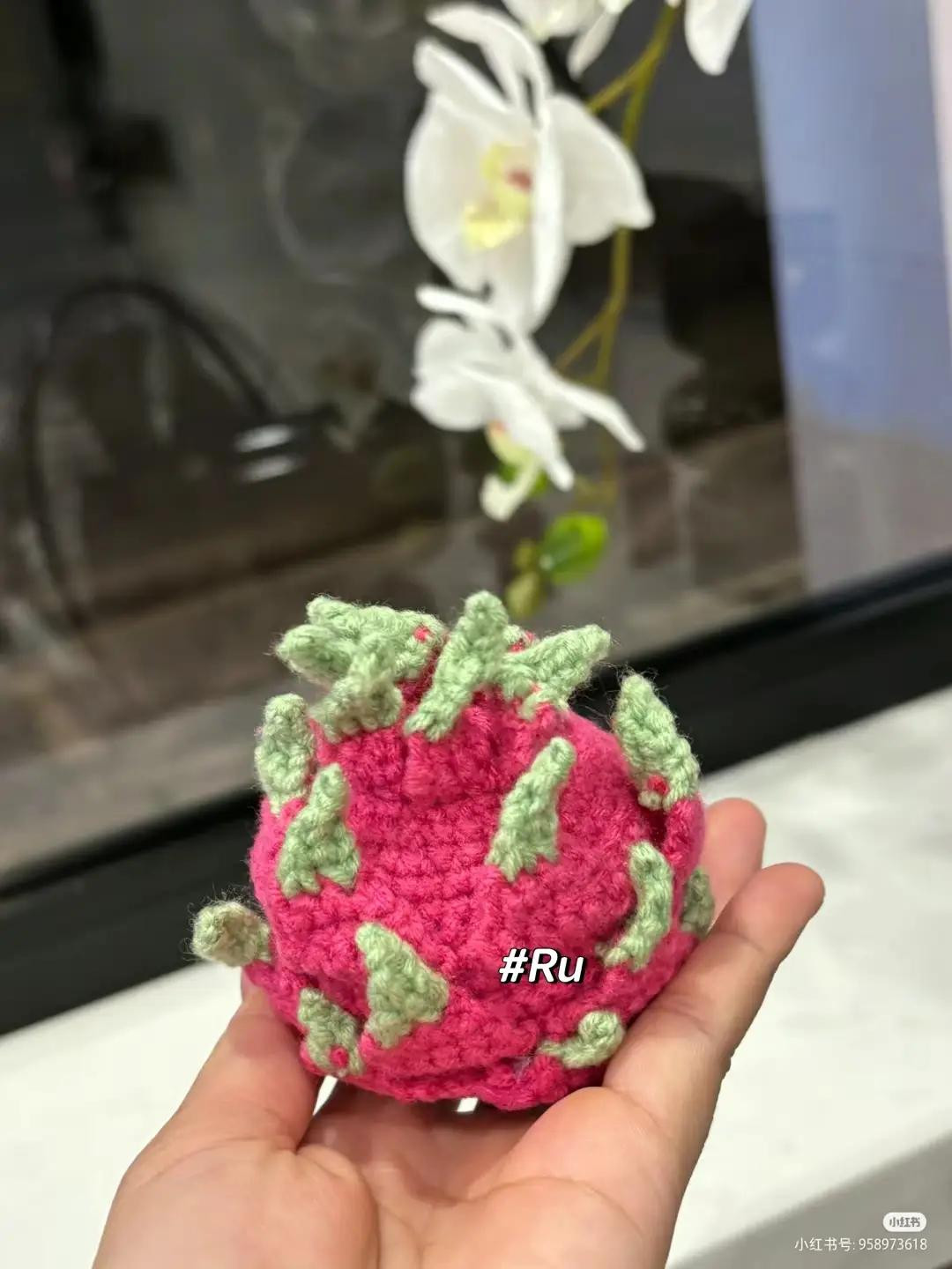 Cute Dragon Fruit Amigurumi Doll Crochet Pattern Chart