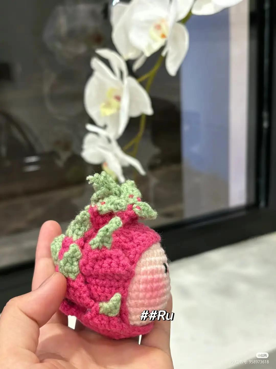 Cute Dragon Fruit Amigurumi Doll Crochet Pattern Chart