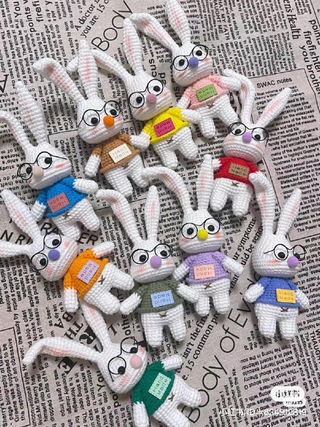 Cute Glasses Rabbit Amigurumi Crochet Pattern Tutorial