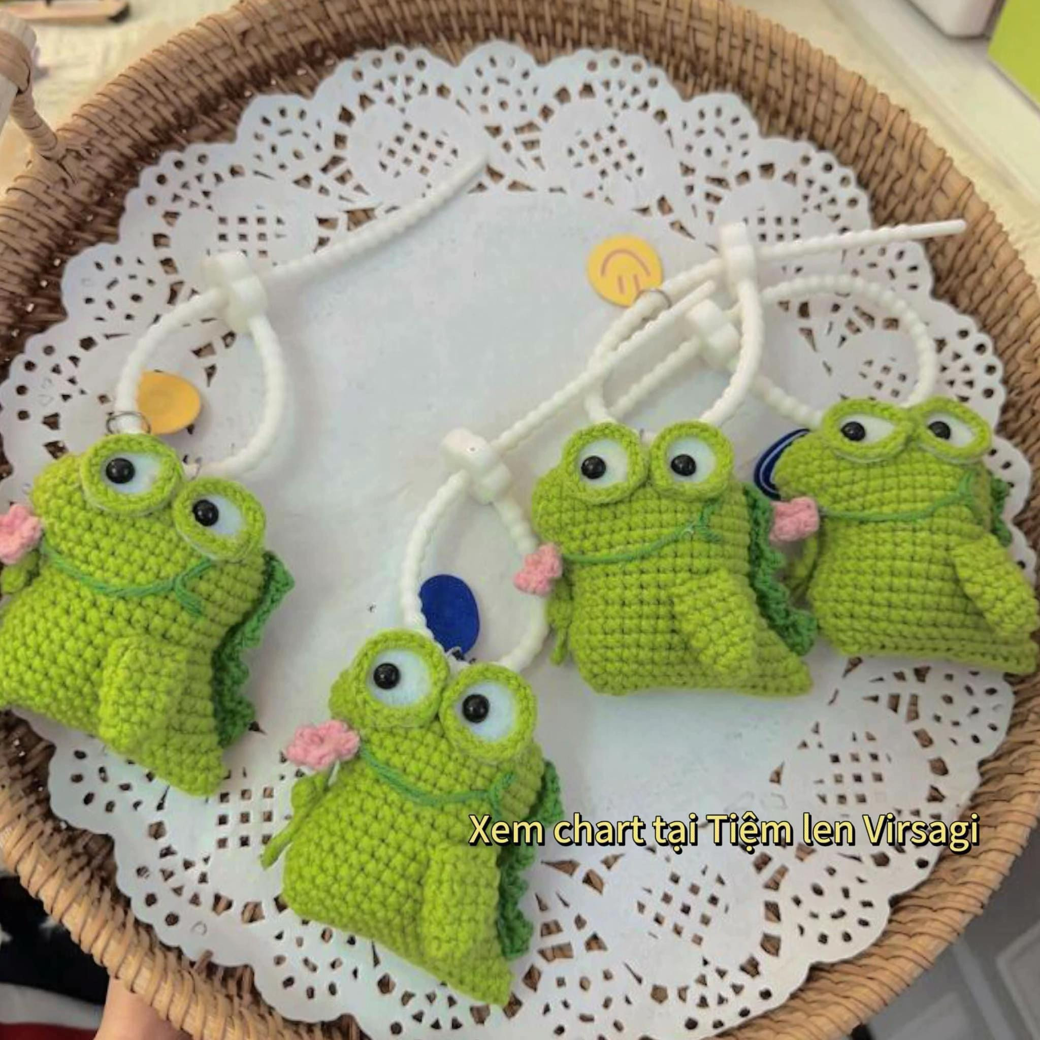 Cute Green Crochet Frog Dinosaur Amigurumi Pattern Chart