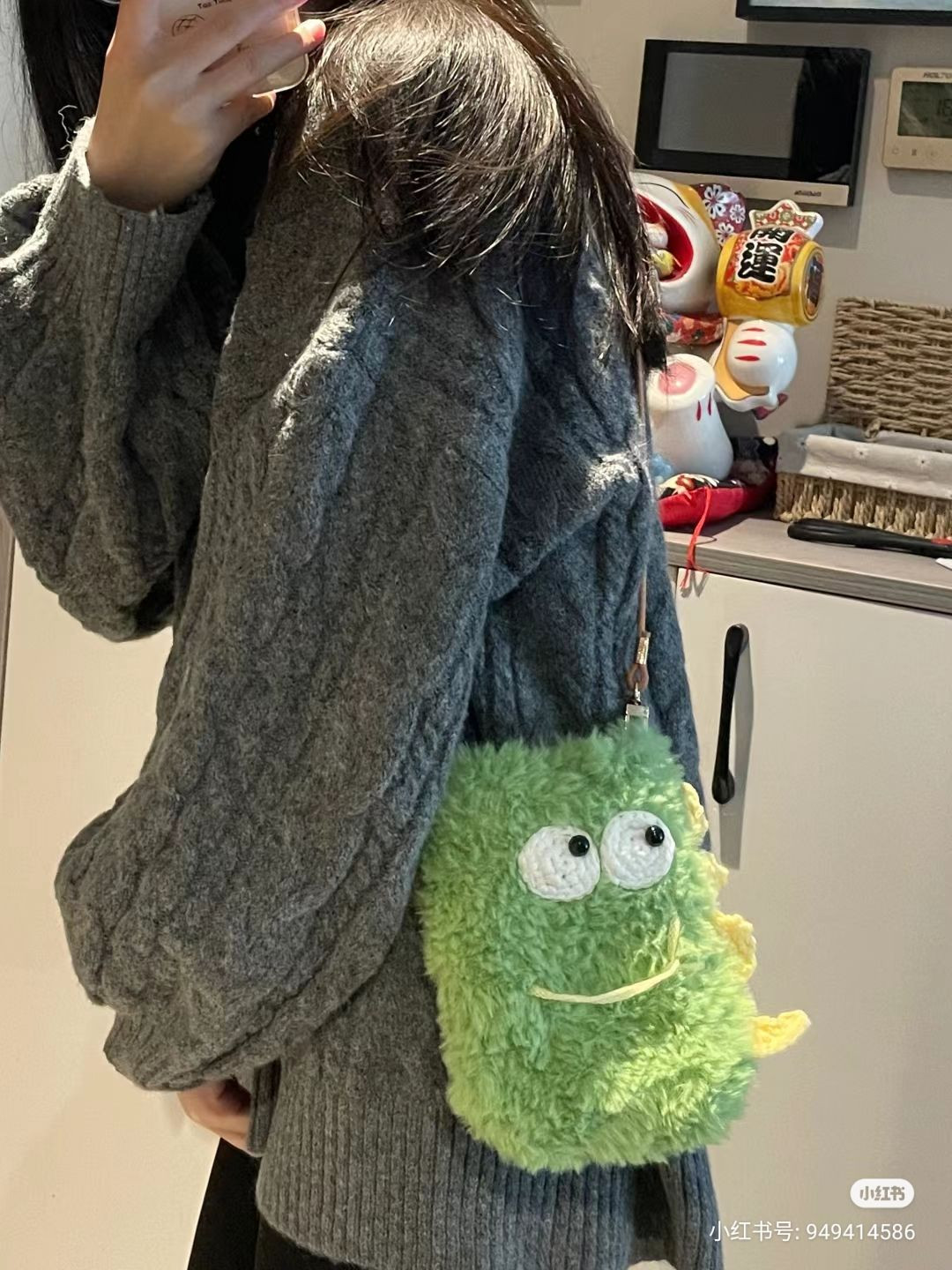Cute Green Dinosaur Phone Bag Crochet Pattern