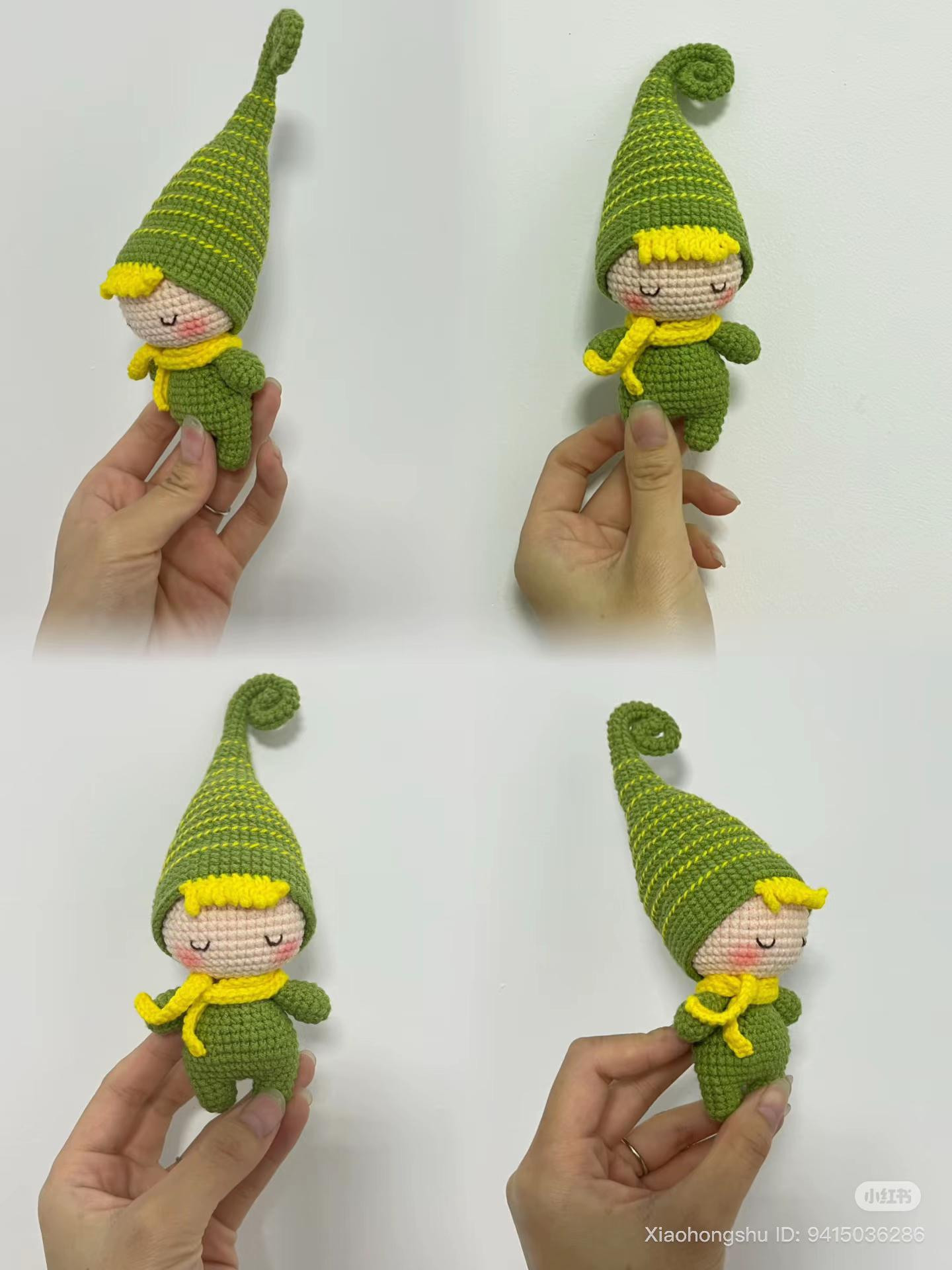 Cute Green Elf Amigurumi Doll Pattern Chart