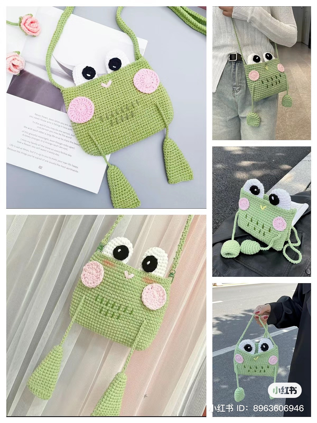 Cute Green Frog Crochet Bag Pattern Chart