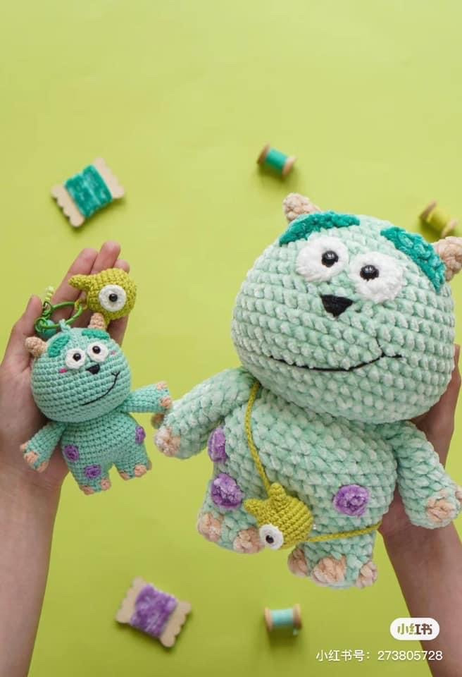 Cute Green Monster Amigurumi Crochet Pattern with Chart and Step-by-Step Instructions
