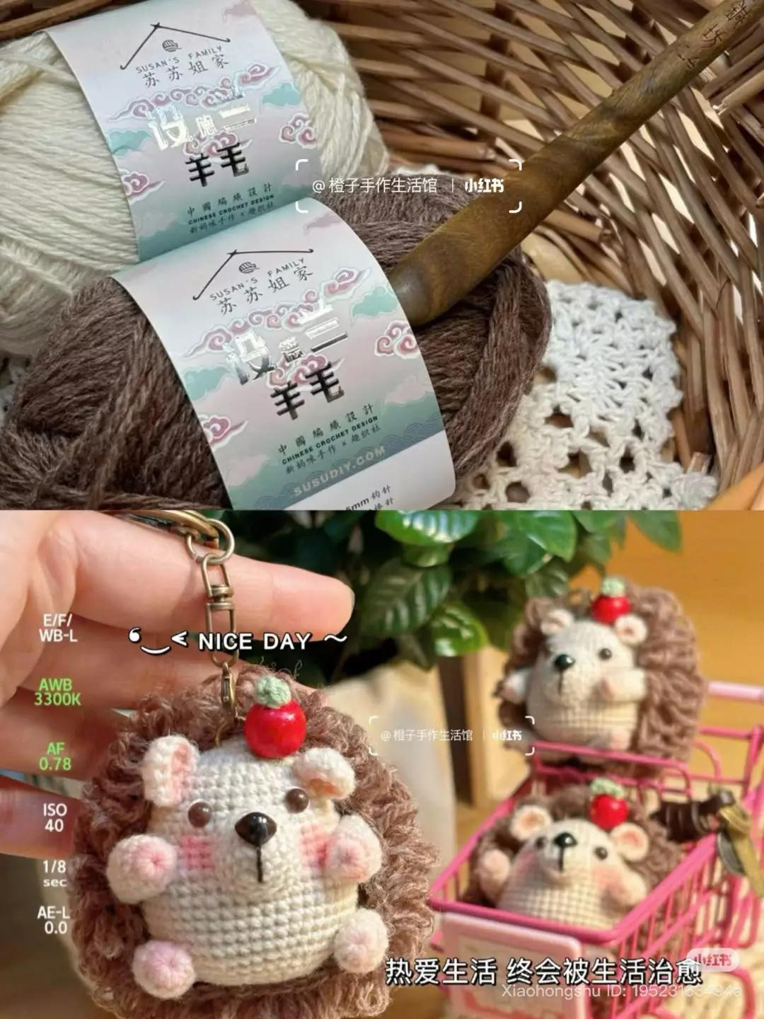 Cute Hedgehog Amigurumi Crochet Pattern with Apple