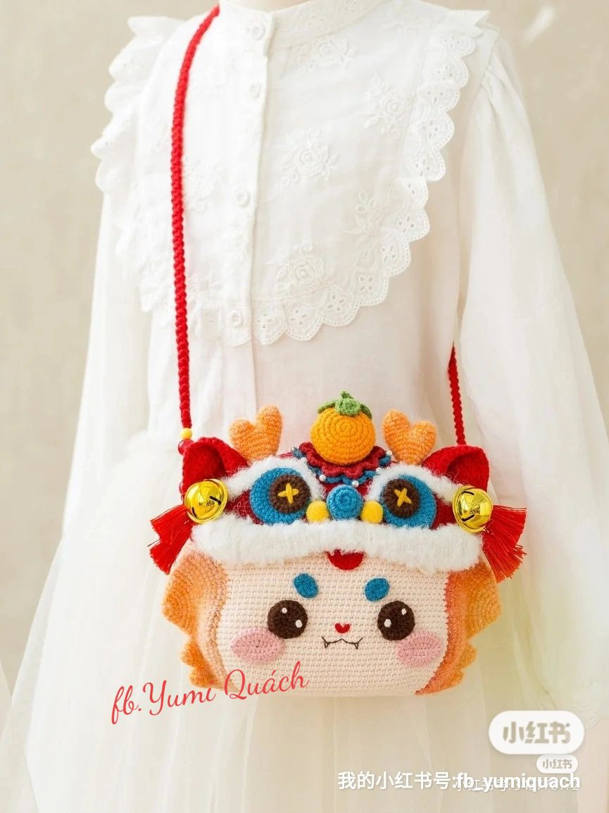 Cute Lion Dance Crochet Bag Pattern with Detailed Chart