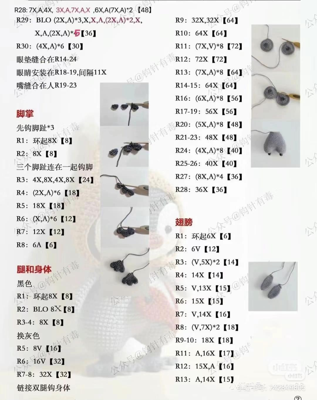 Cute Little Penguin Kola Amigurumi with Fish Bag and Hat Pattern