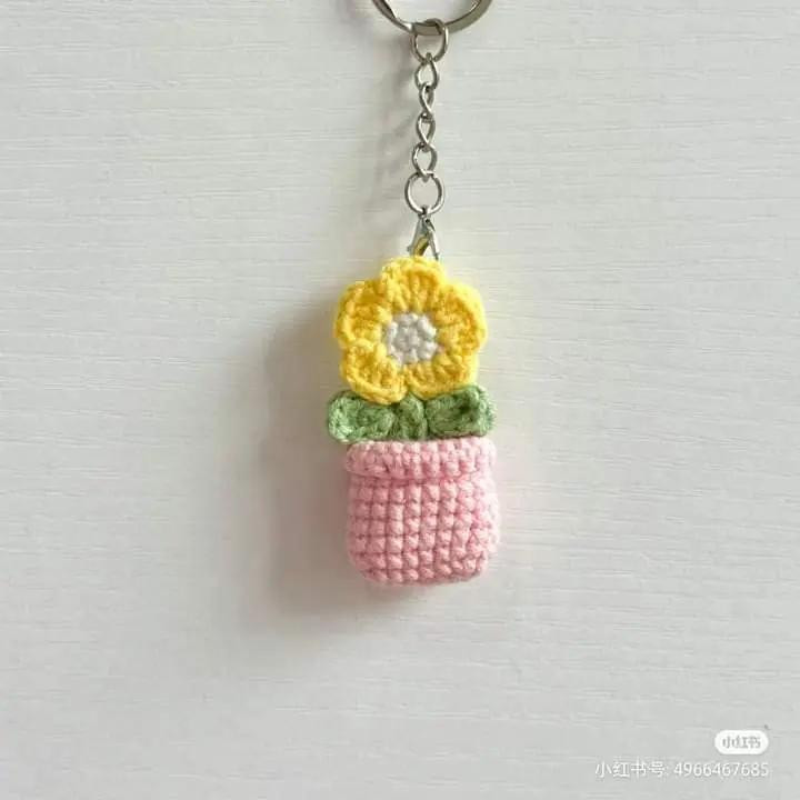 Cute Mini Animal Sandwiches and Flower Pot Keychain Crochet Patterns