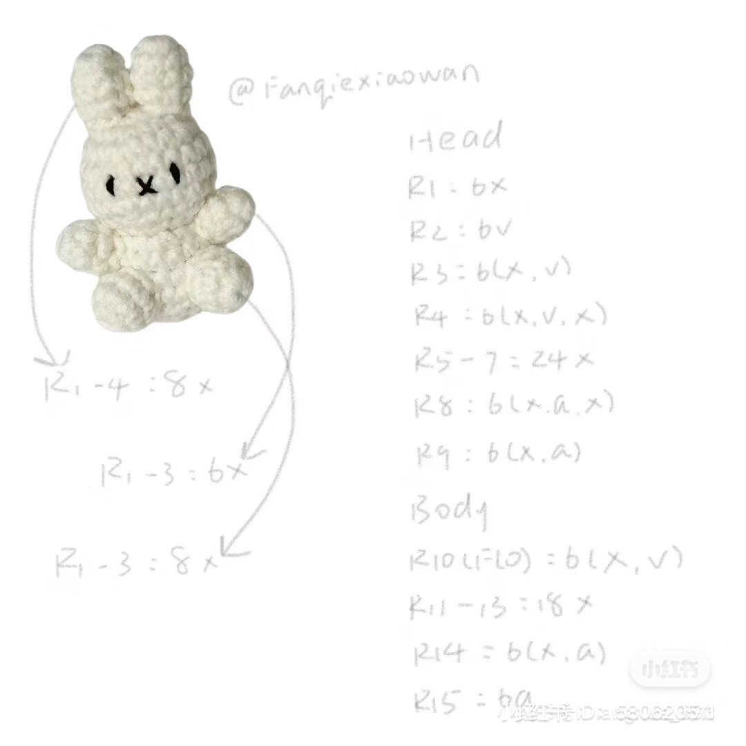 Cute Mini Bunny Crochet Pattern Chart