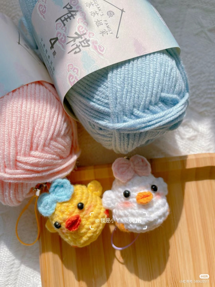 Cute Mini Chick and Duck Amigurumi Keychain Pattern