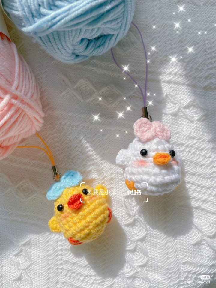 Cute Mini Chick and Duck Amigurumi Keychain Pattern